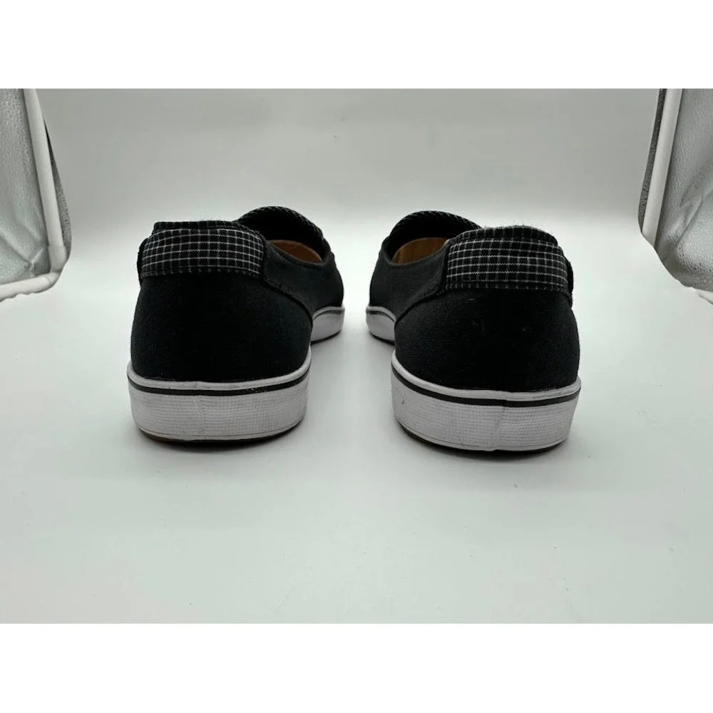 Grasshoppers Janey Black Canvas Boat Shoes Slip On Sneakers EF37412 Womens 8W
